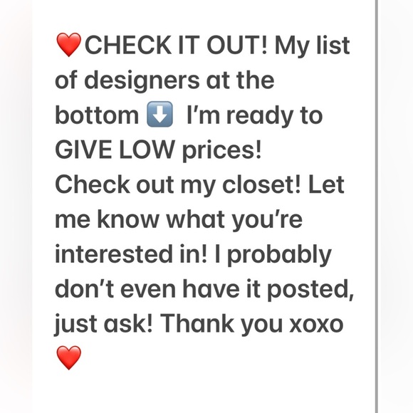 Designers below! Are you looking for something specific? Let me know! - Picture 1 of 1